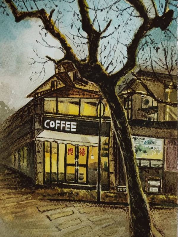 Night View Watercolour Painting Enhanced with Charcoal Bar – A New Artistic Challenge with Unique&nbsp;Perspectives